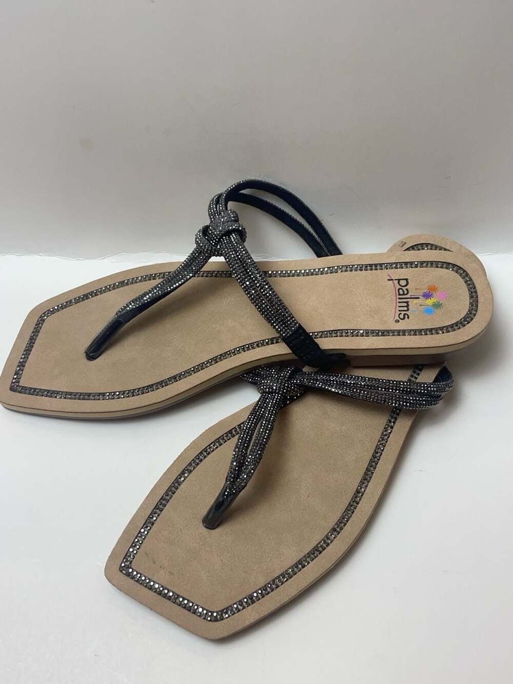 Palms Rhinestone T-Strap Sandals Size 9M